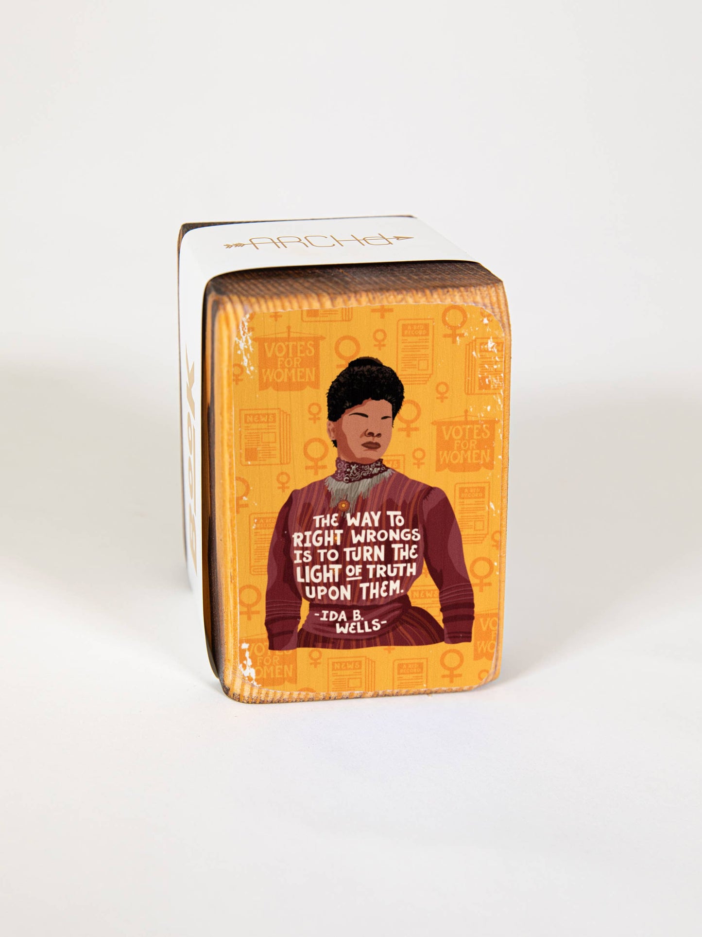 Iconic Woman Quote Wood Bookend (sold individually): Alexandria Ocasio-Cortez (AOC) Women's Empowerment Inspiration