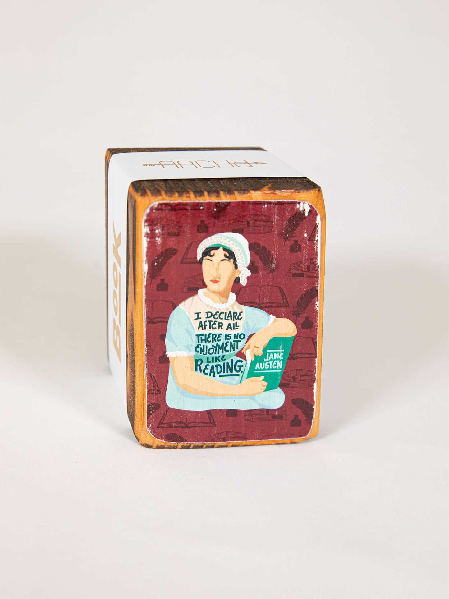 Iconic Woman Quote Wood Bookend (sold individually): Angela Davis Women's Empowerment Inspiration