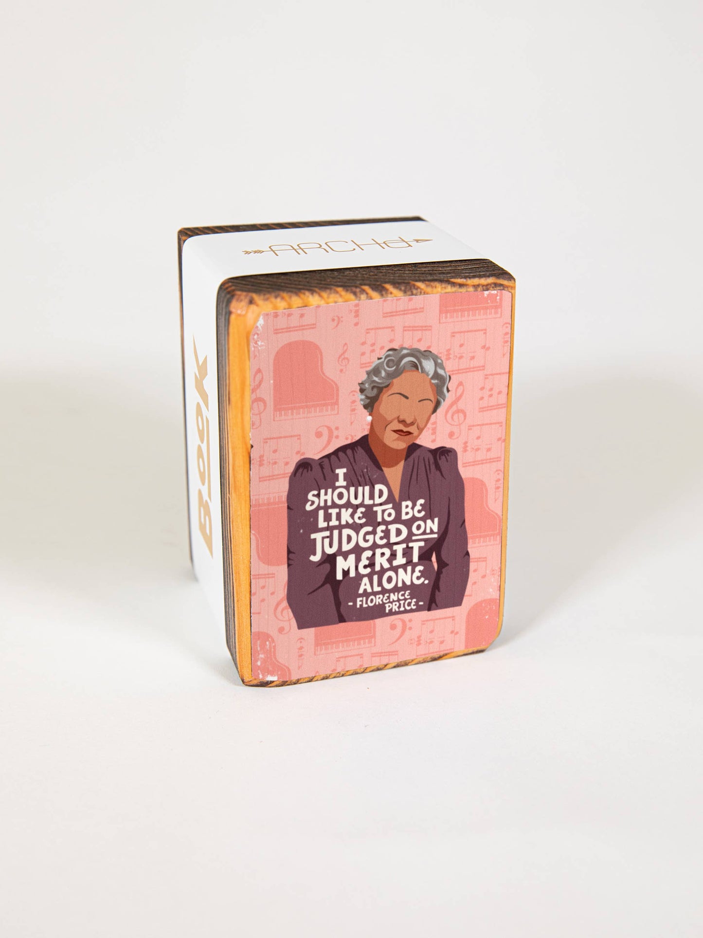 Iconic Woman Quote Wood Bookend (sold individually): Shirley Chisholm