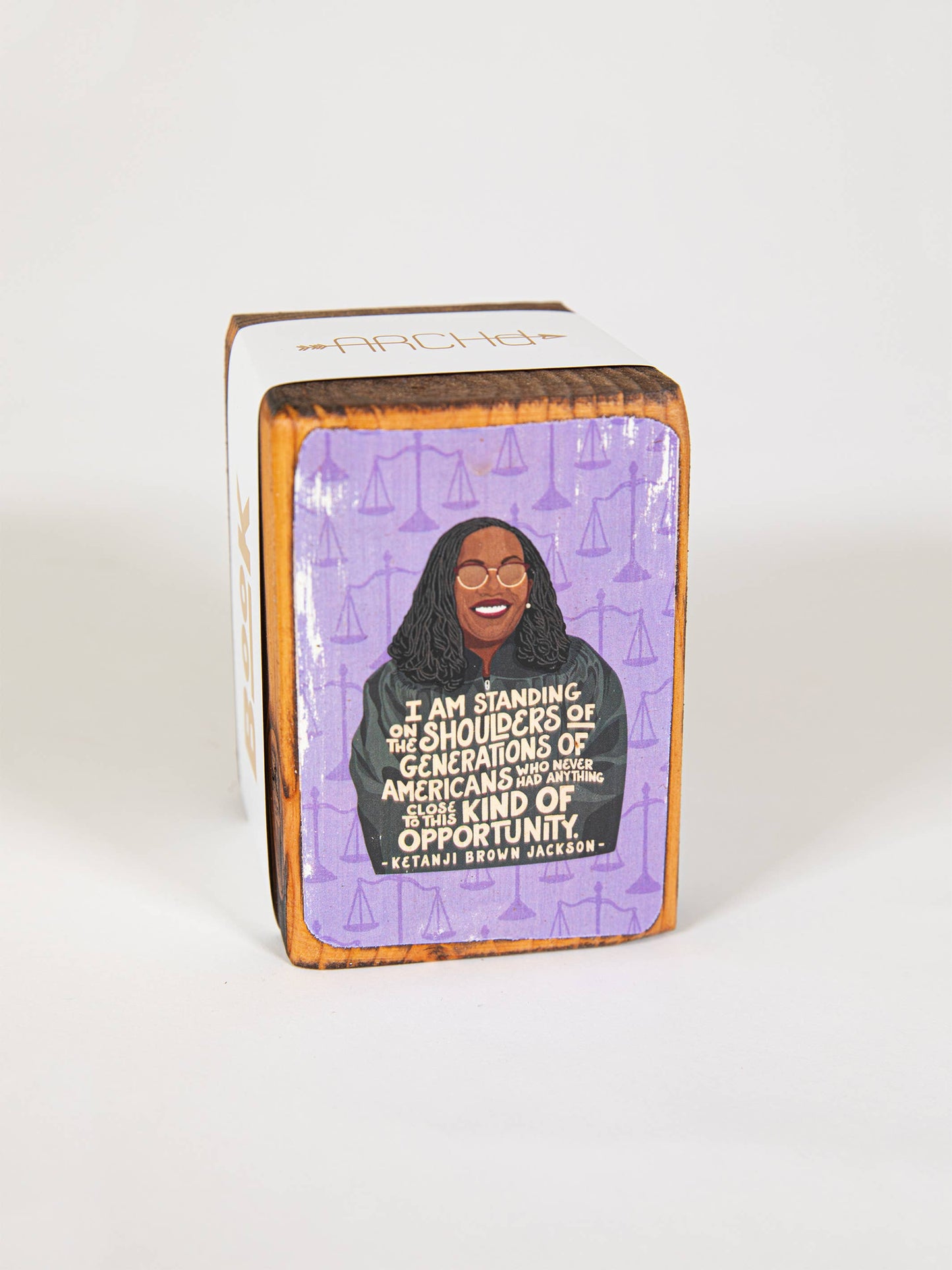 Iconic Woman Quote Wood Bookend (sold individually): Alexandria Ocasio-Cortez (AOC) Women's Empowerment Inspiration