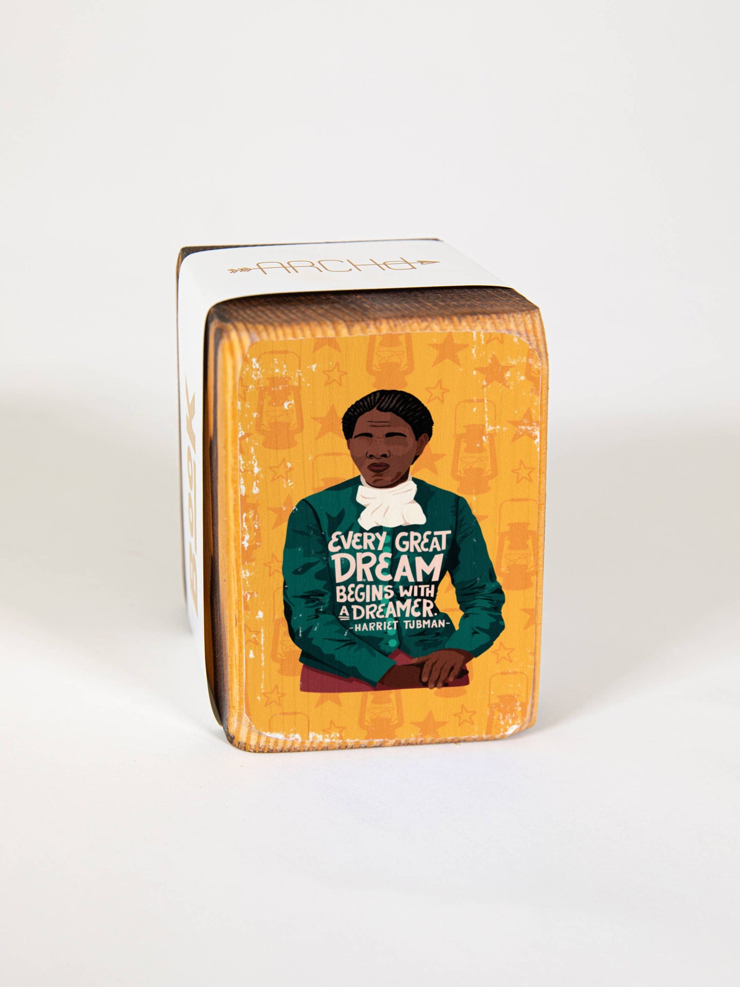 Iconic Woman Quote Wood Bookend (sold individually): Angela Davis Women's Empowerment Inspiration