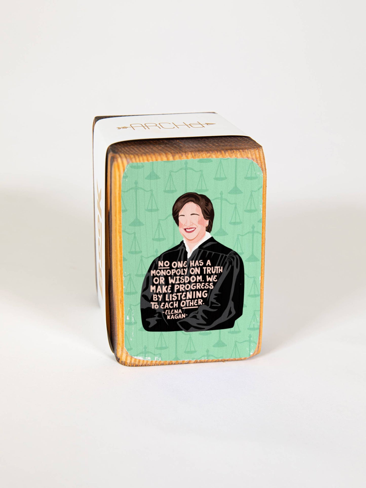 Iconic Woman Quote Wood Bookend (sold individually): Shirley Chisholm