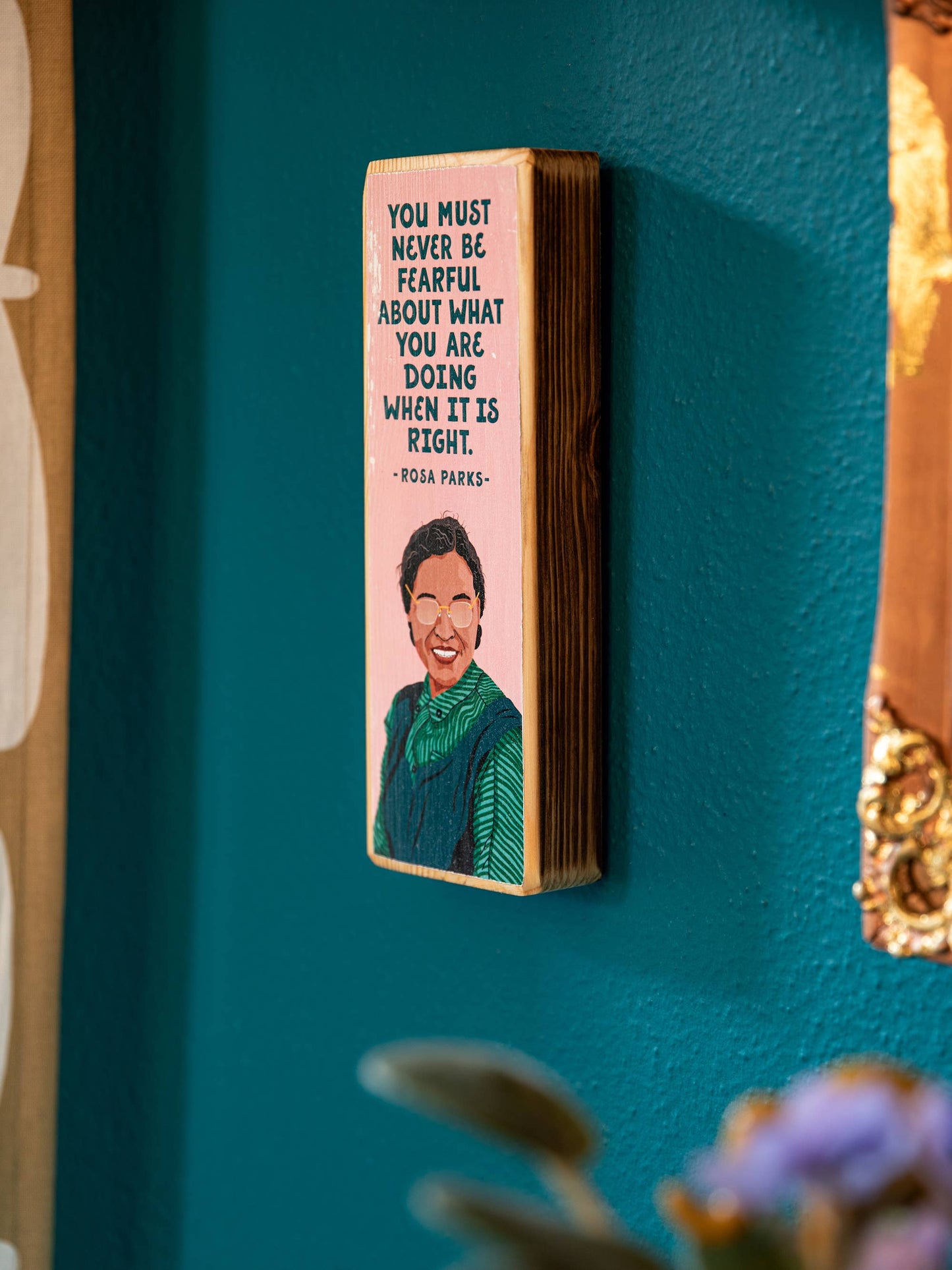 Rosa Parks Quote Wood Art: 3.5" x 10" Women's Empowerment Inspiration