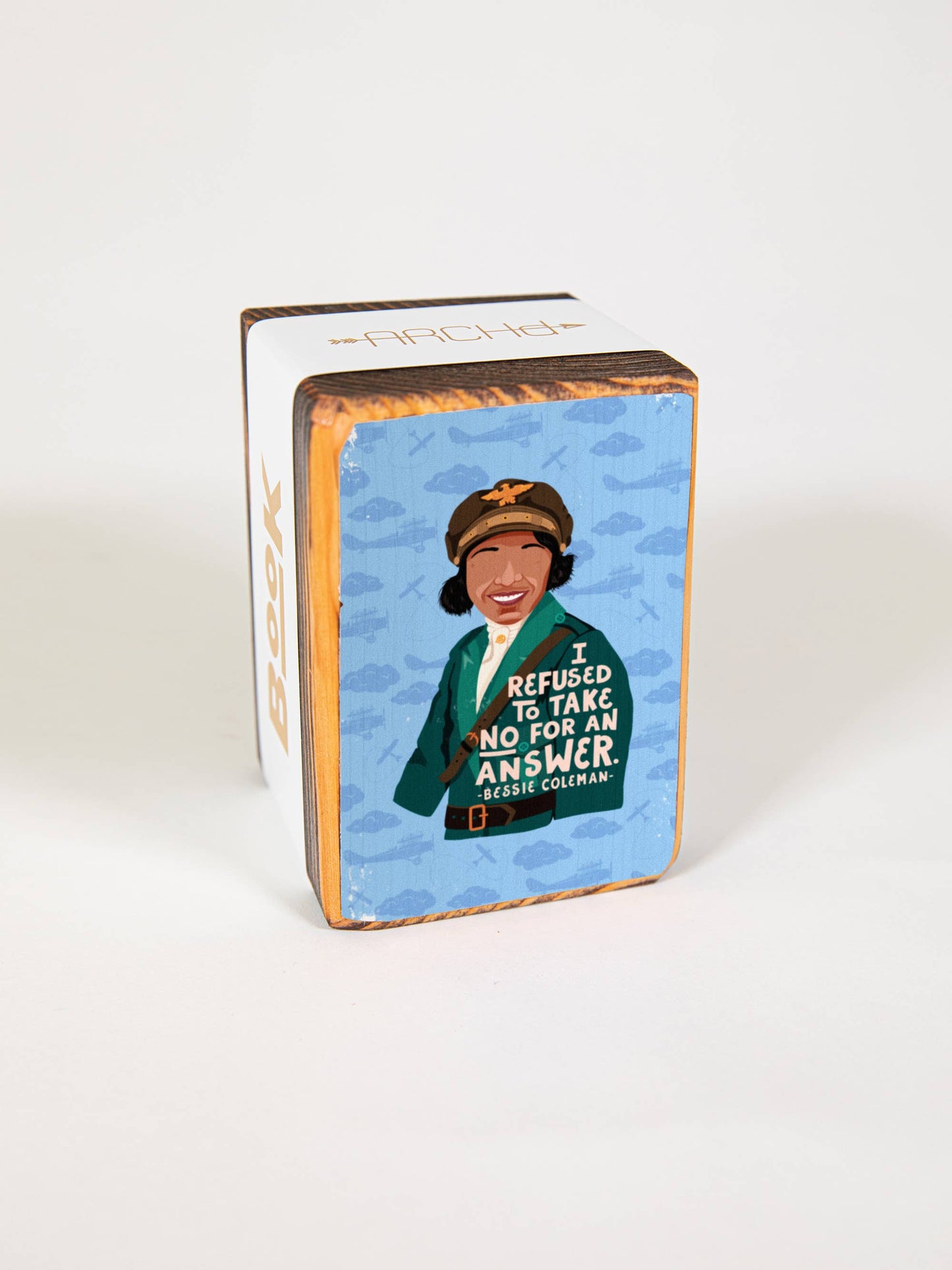 Iconic Woman Quote Wood Bookend (sold individually): Shirley Chisholm