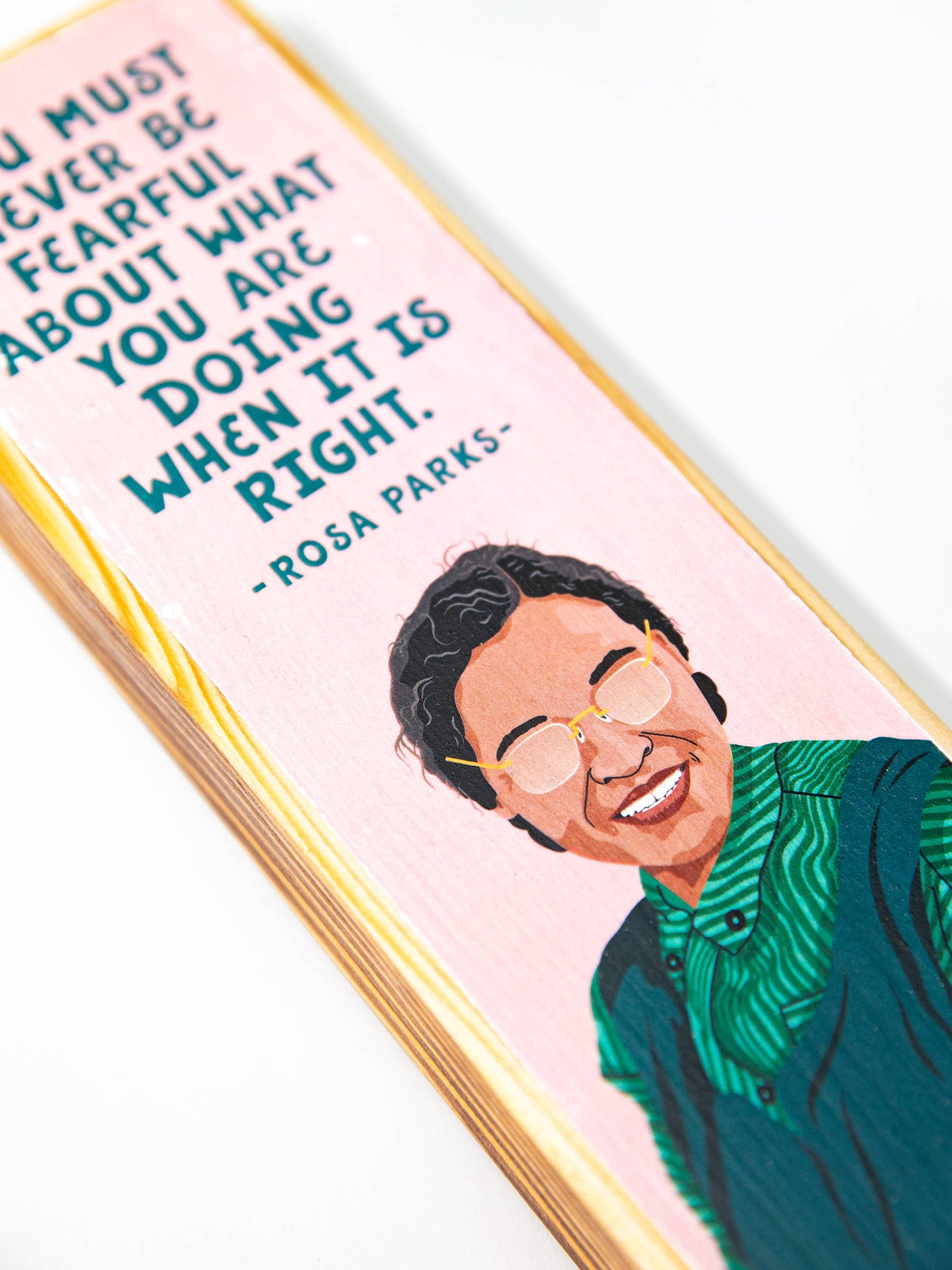 Rosa Parks Quote Wood Art: 3.5" x 10" Women's Empowerment Inspiration