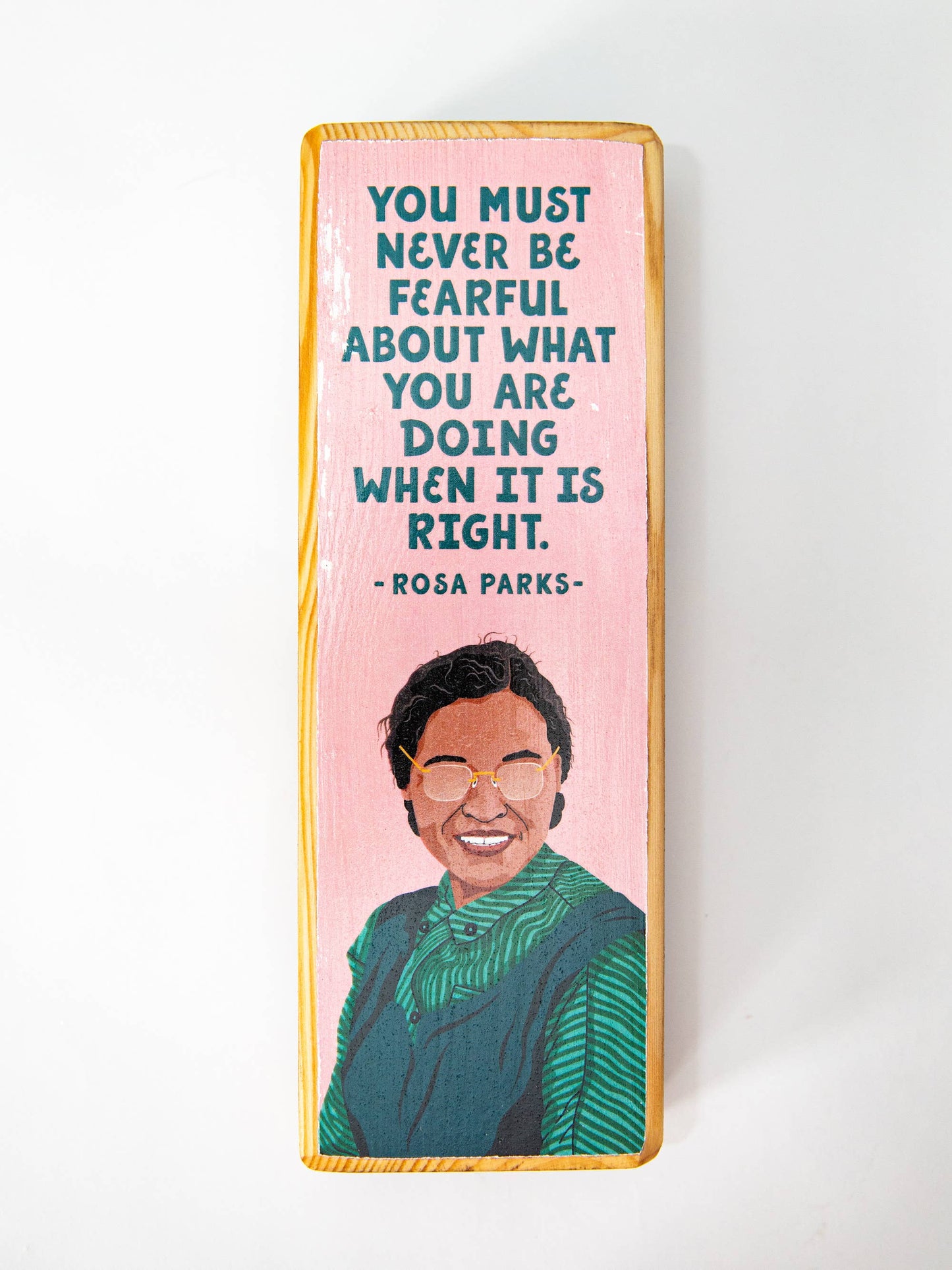 Rosa Parks Quote Wood Art: 3.5" x 10" Women's Empowerment Inspiration