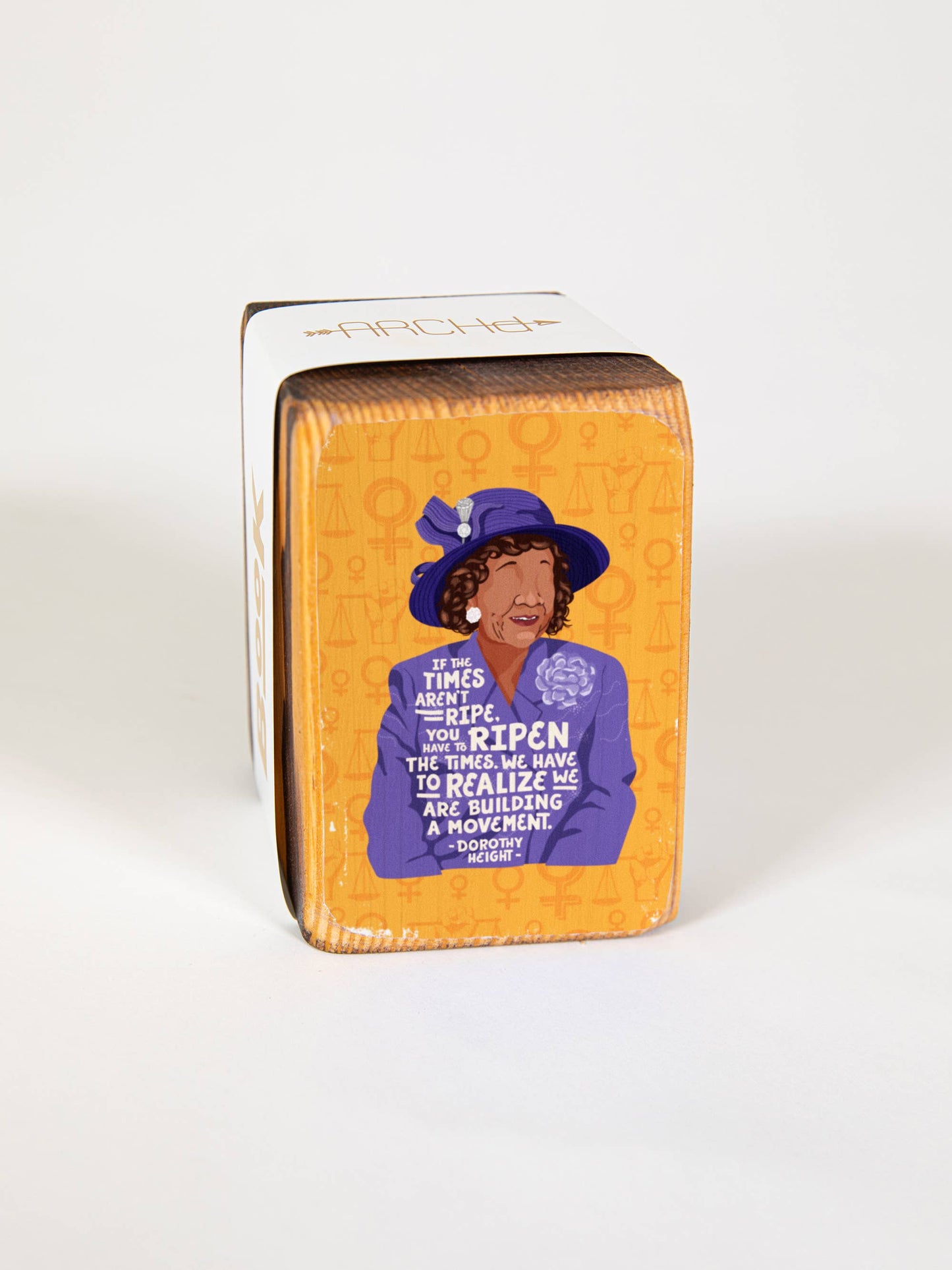 Iconic Woman Quote Wood Bookend (sold individually): Alexandria Ocasio-Cortez (AOC) Women's Empowerment Inspiration