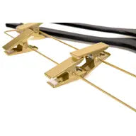 Ultra Slim Black Wooden Skirt Pant Hangers + Clips with Notches and Gold Hardware - Pack of 5 Hangers