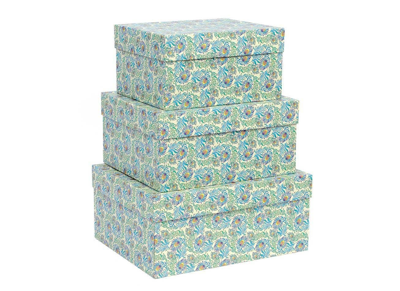 Memory Storage Box Set in Peacock