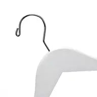 Junior Preteen Size Semi Curved Wooden Hanger in White - Set of 5 Hangers