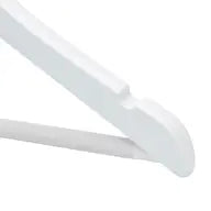 Junior Preteen Size Semi Curved Wooden Hanger in White - Set of 5 Hangers