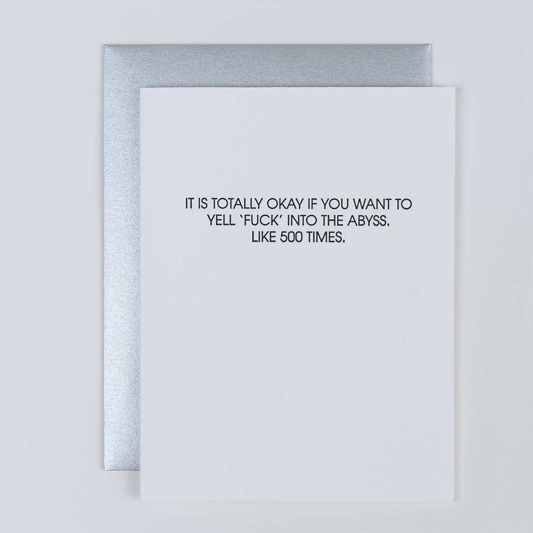 Fuck Into the Abyss Letterpress Card