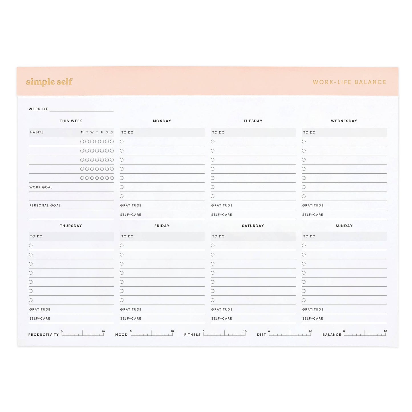 Work-Life Balance Planning Pad by Simple Self
