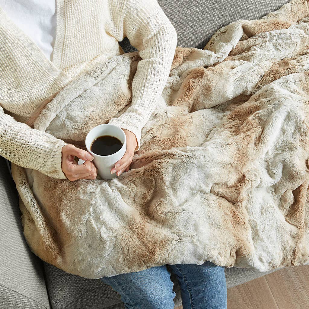 Stylish Weighted Blanket Faux Fur Throw