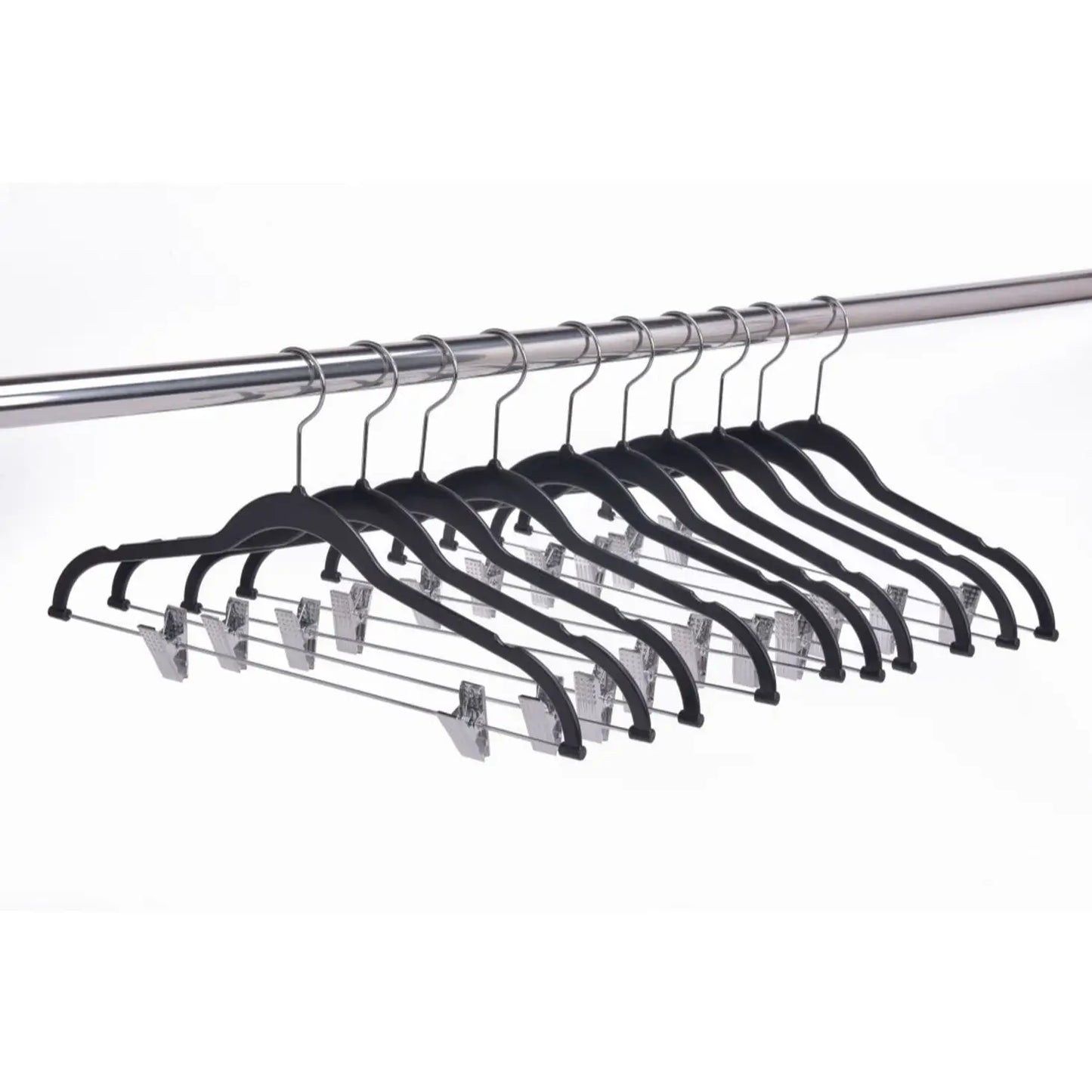 Black Plastic Budget Friendly Quality Hangers - Set of 10 Hangers