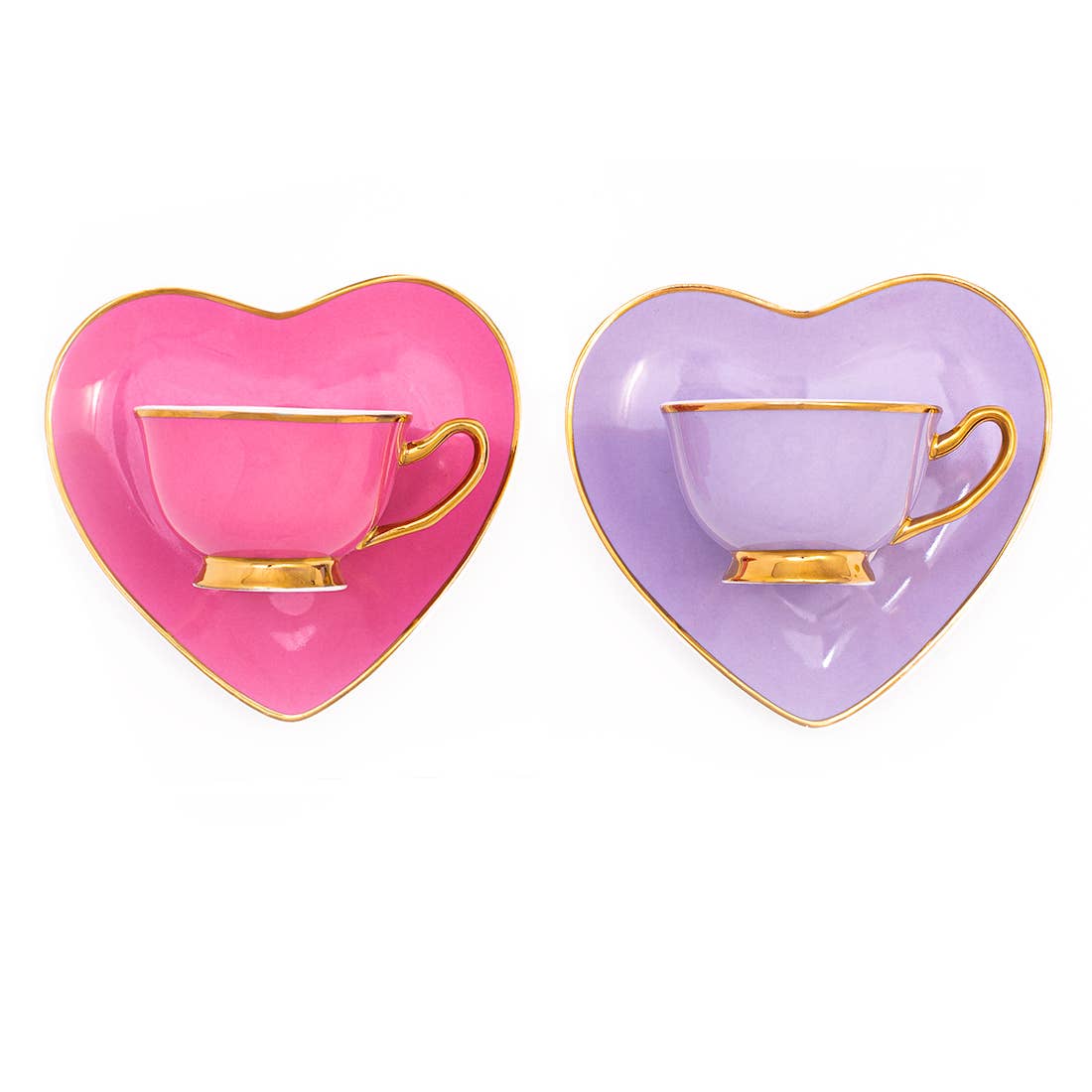 VLT012 - Darling! Heart Espresso Cups Lavender/Rose Set of 2