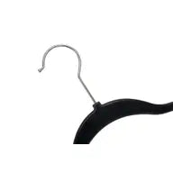 Space Saving Budget Friendly Black Plastic Shirt Hangers with Strap Notches - Set of 50