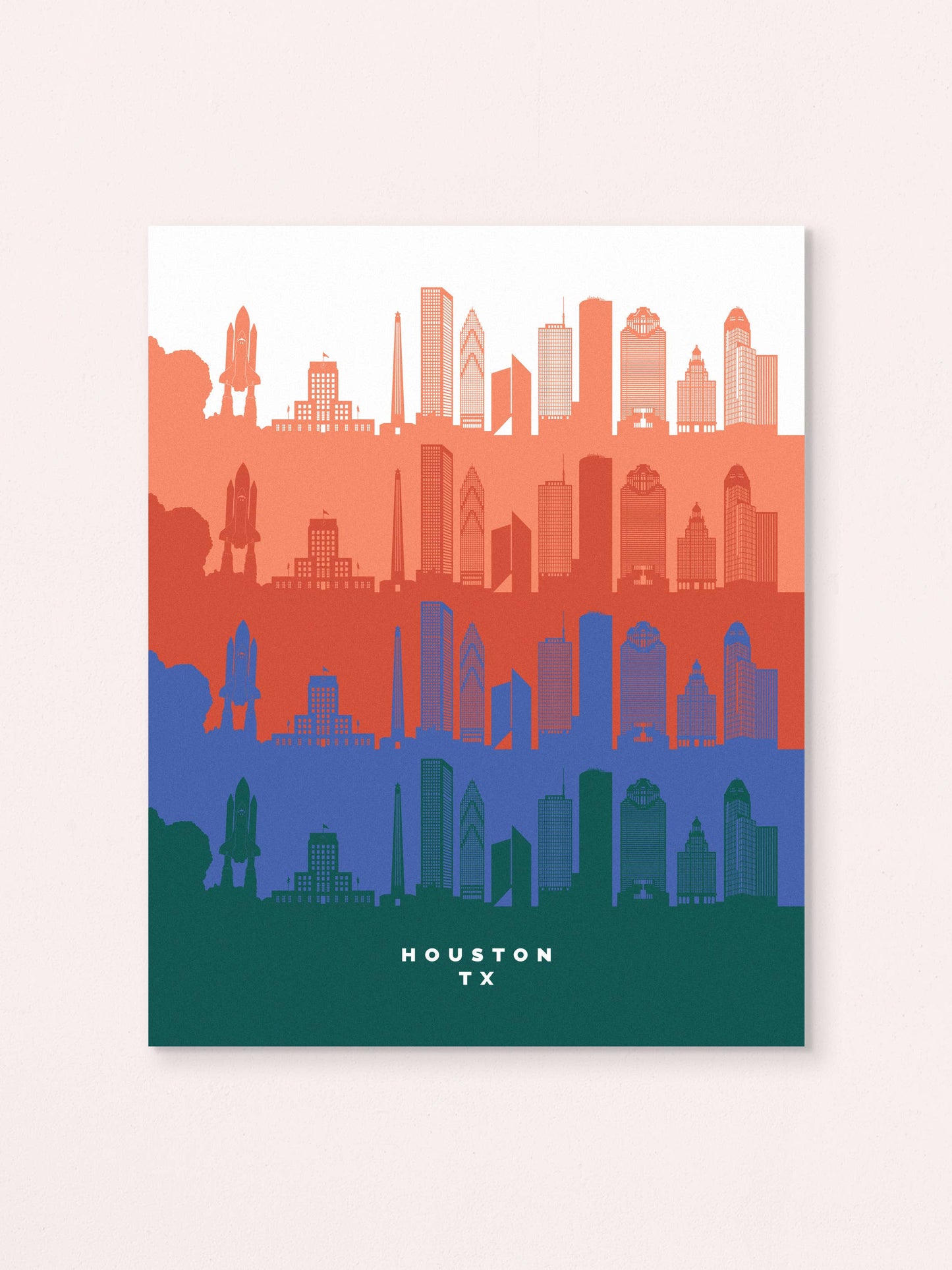 Houston, Texas, Skyline 8x10 Wall Art