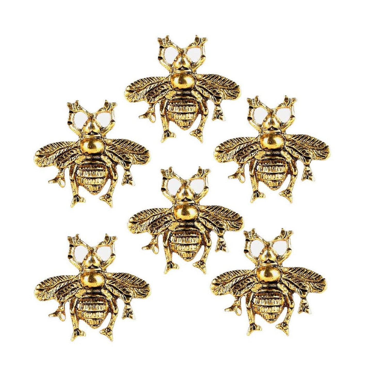 Brass Bee Knobs - Set of 6