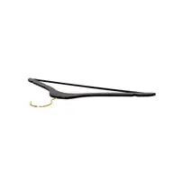 Ultra Slim Black Wooden Suit Hangers with Pant Bar and Gold Hardware - Pack of 5 Hangers