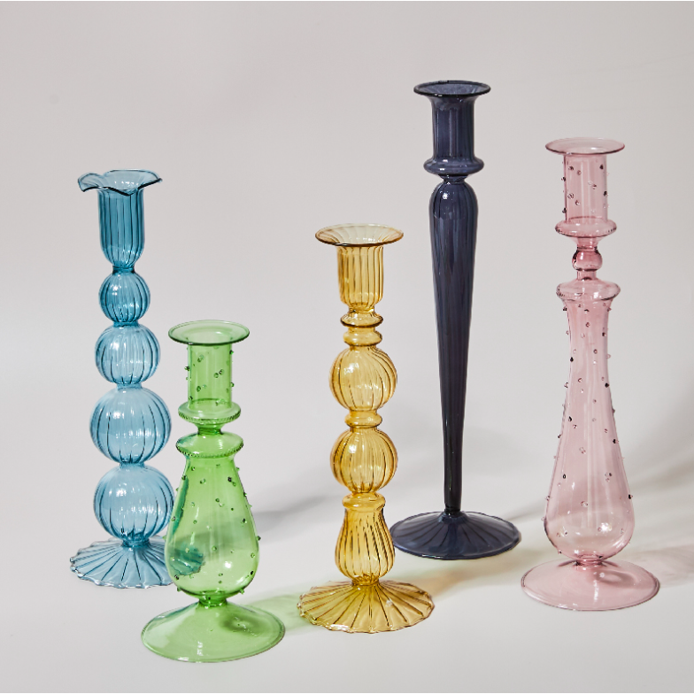 Retro Glass Candlestick