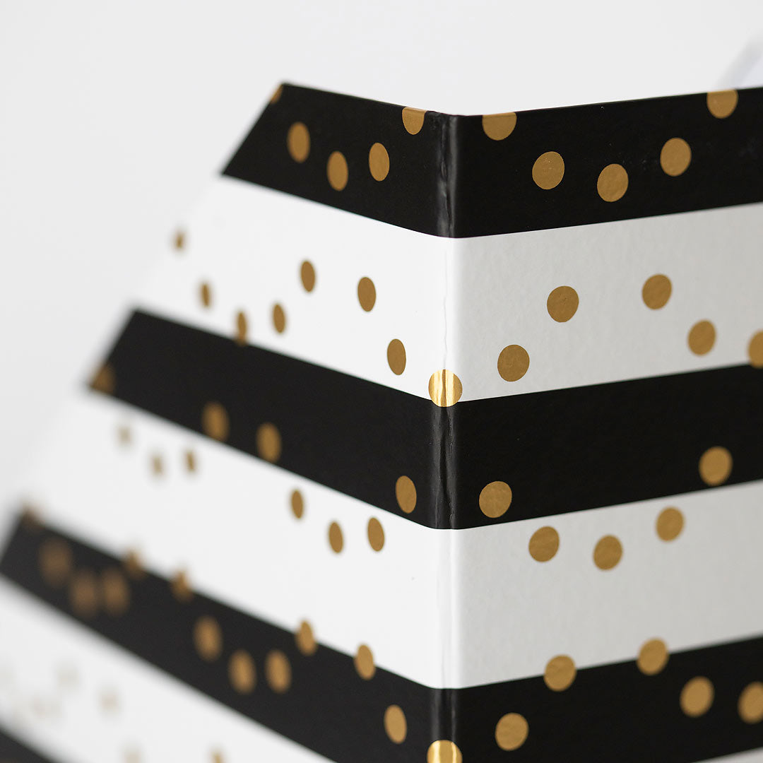 Foldable Magazine File Box Holders Set of 4 - Black, White and Gold