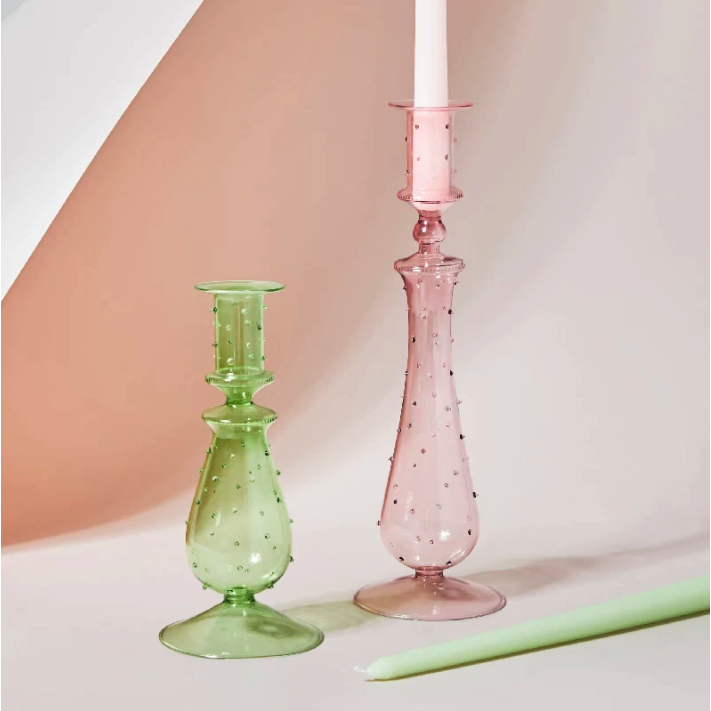 Retro Glass Candlestick