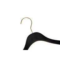 Ultra Slim Black Wooden Suit Hangers with Pant Bar and Gold Hardware - Pack of 5 Hangers
