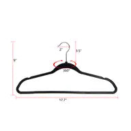 Space Saving Budget Friendly Black Plastic Shirt Hangers with Strap Notches - Set of 50