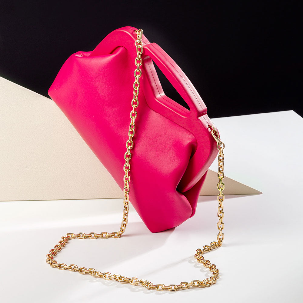 Angie Vegan Small Crossbody Bag in Fuchsia