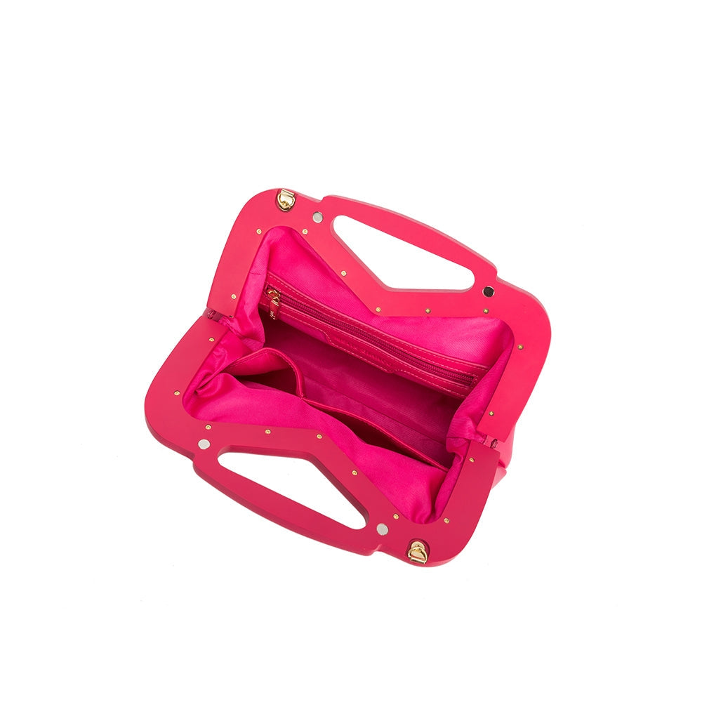 Angie Vegan Small Crossbody Bag in Fuchsia