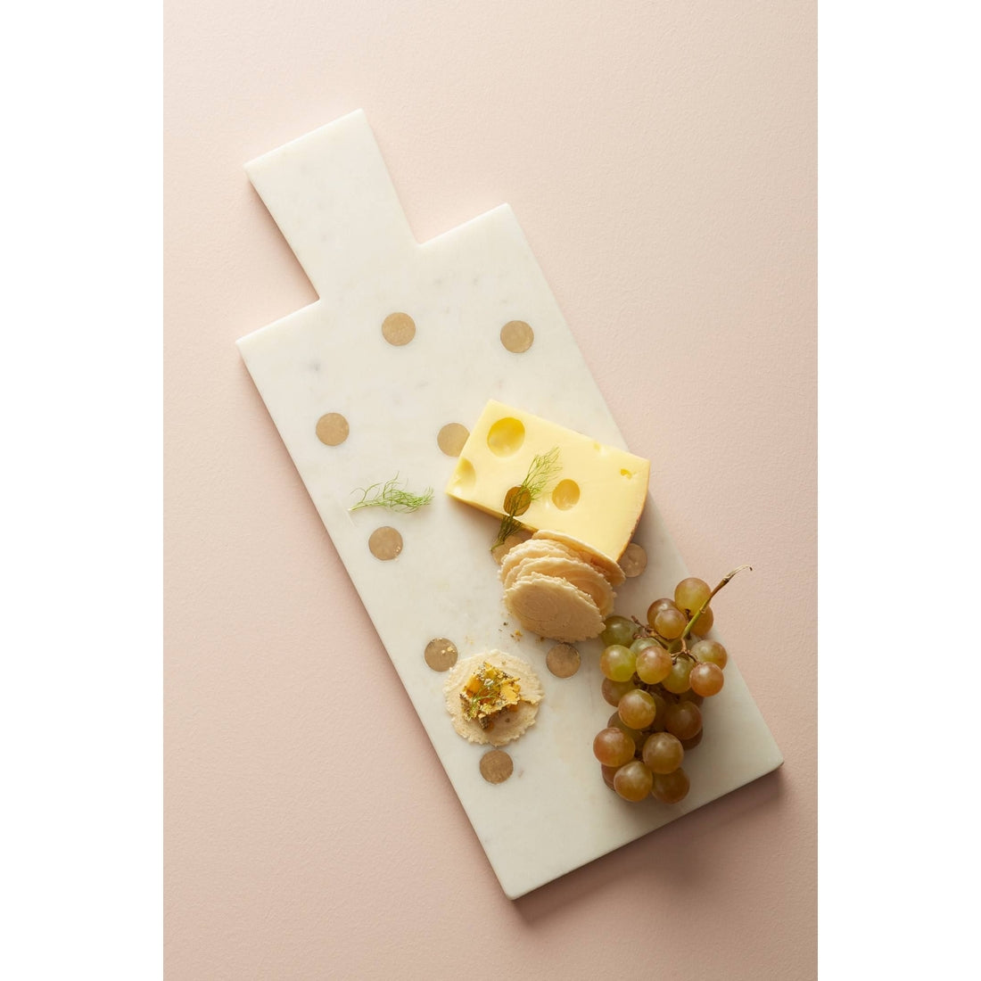 Polka Marble White Gold Dots Cheese Board