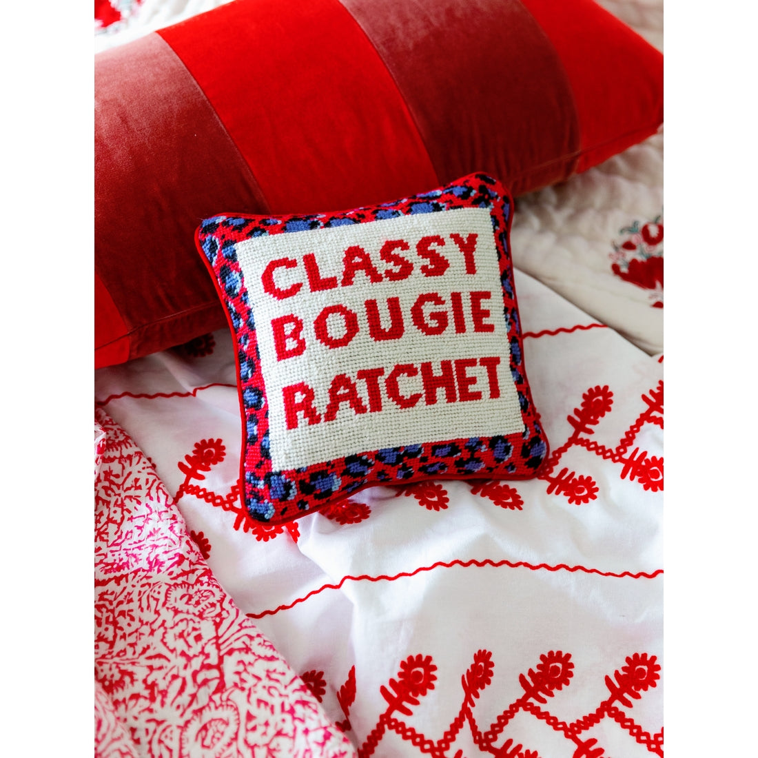 Savage Needlepoint Pillow by Furbish Studio