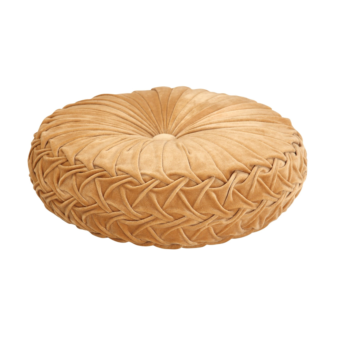 Velvet Round Handmade Pillow, Clay by Casa Amarosa
