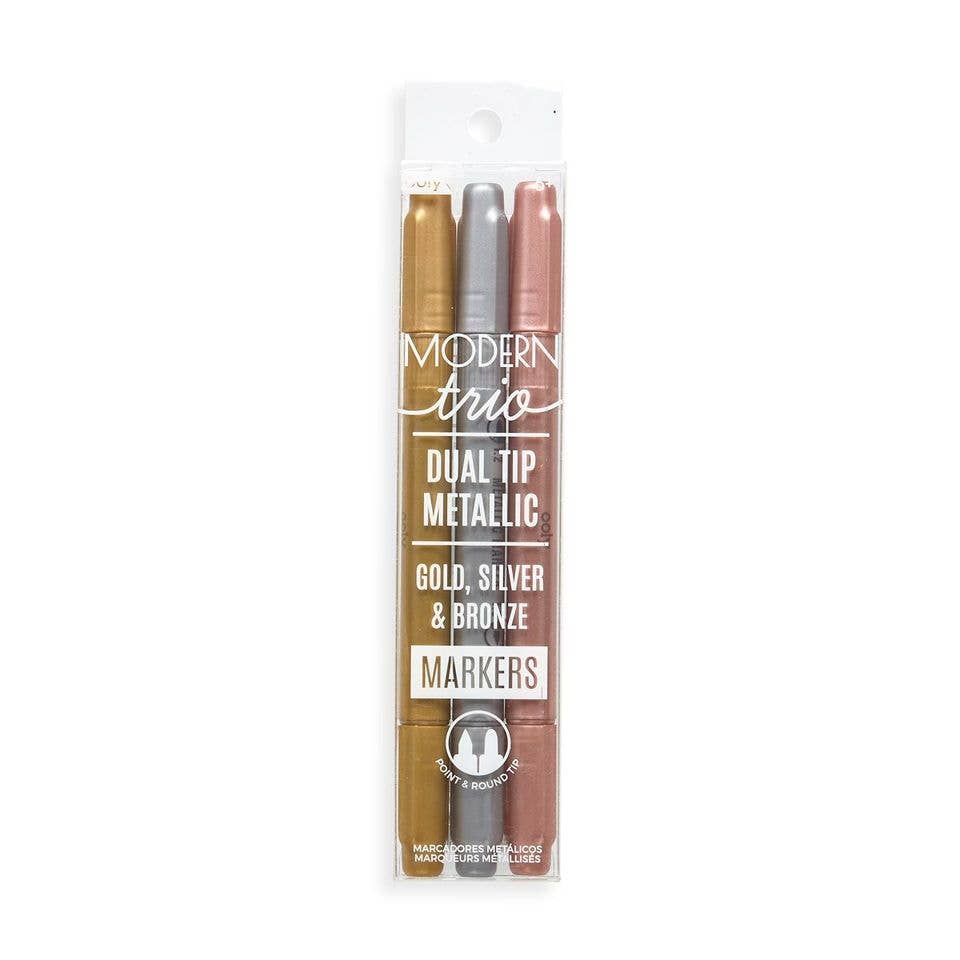 OOLY Modern Trio Dual Tip Metallic Markers - Set of 3