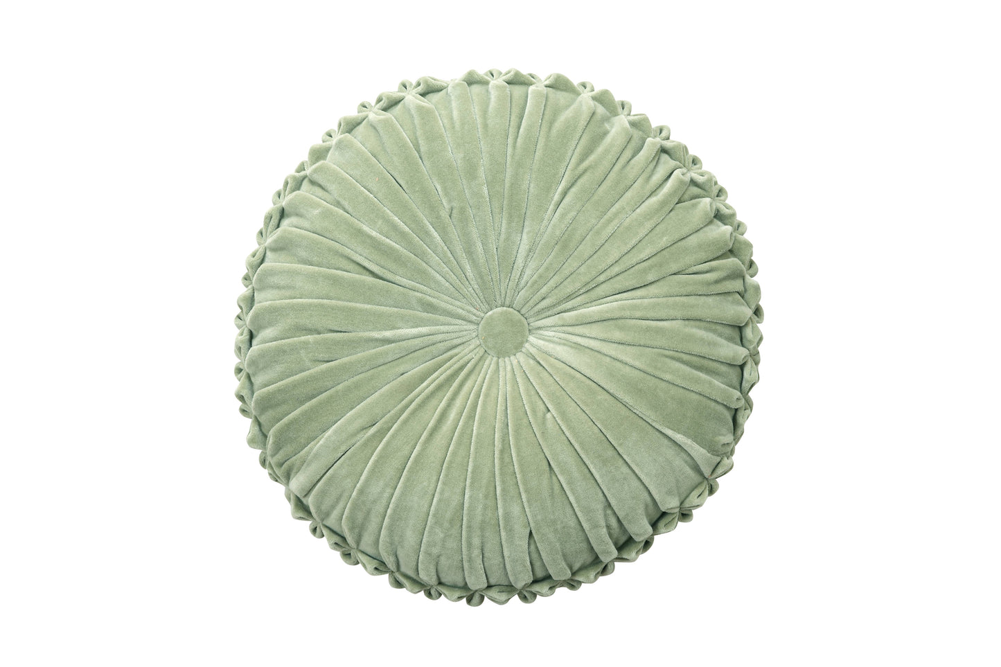 Velvet Round Handmade Pillow, Pistachio Green by Casa Amarosa