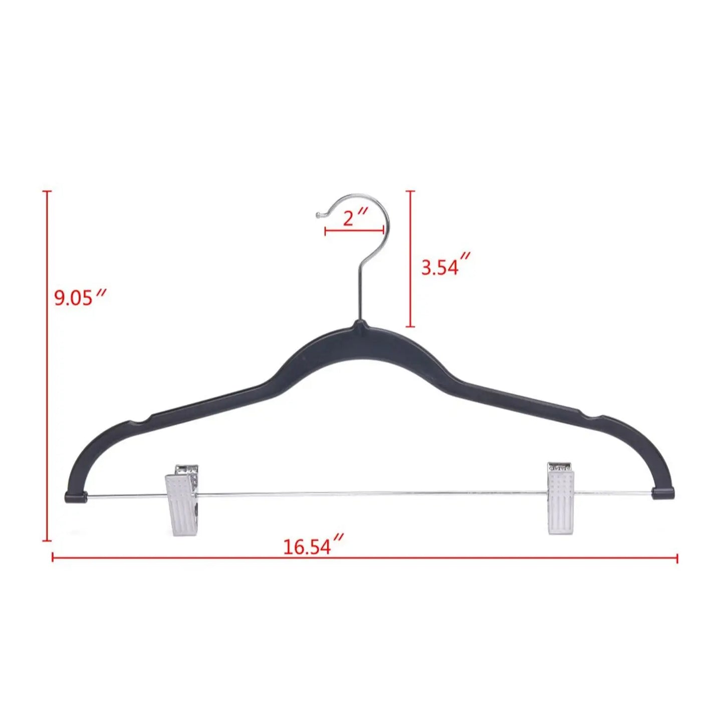 Black Plastic Budget Friendly Quality Hangers - Set of 10 Hangers