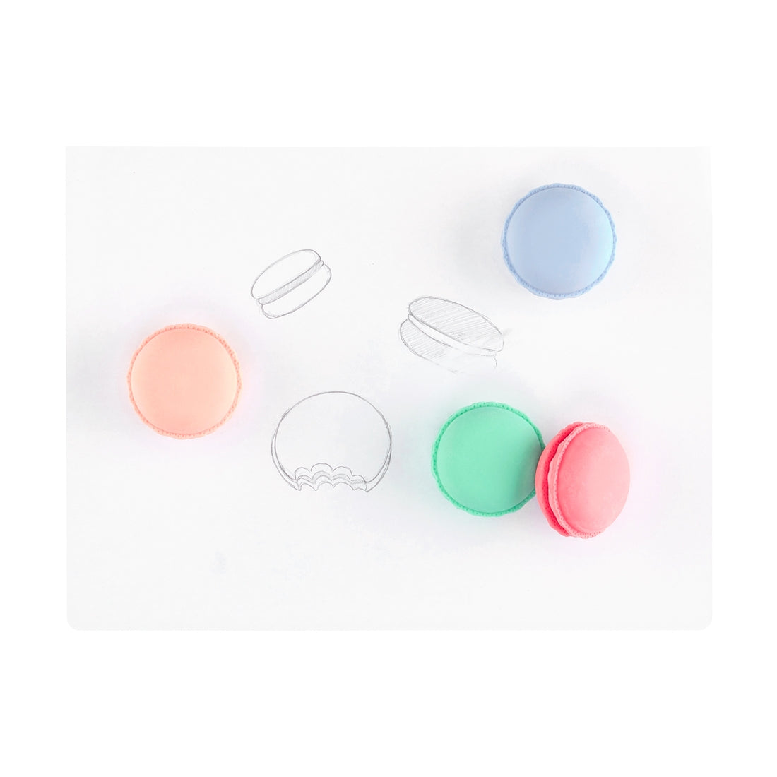 OOLY Le Macaron Patisserie Scented Eraser - Set of 5