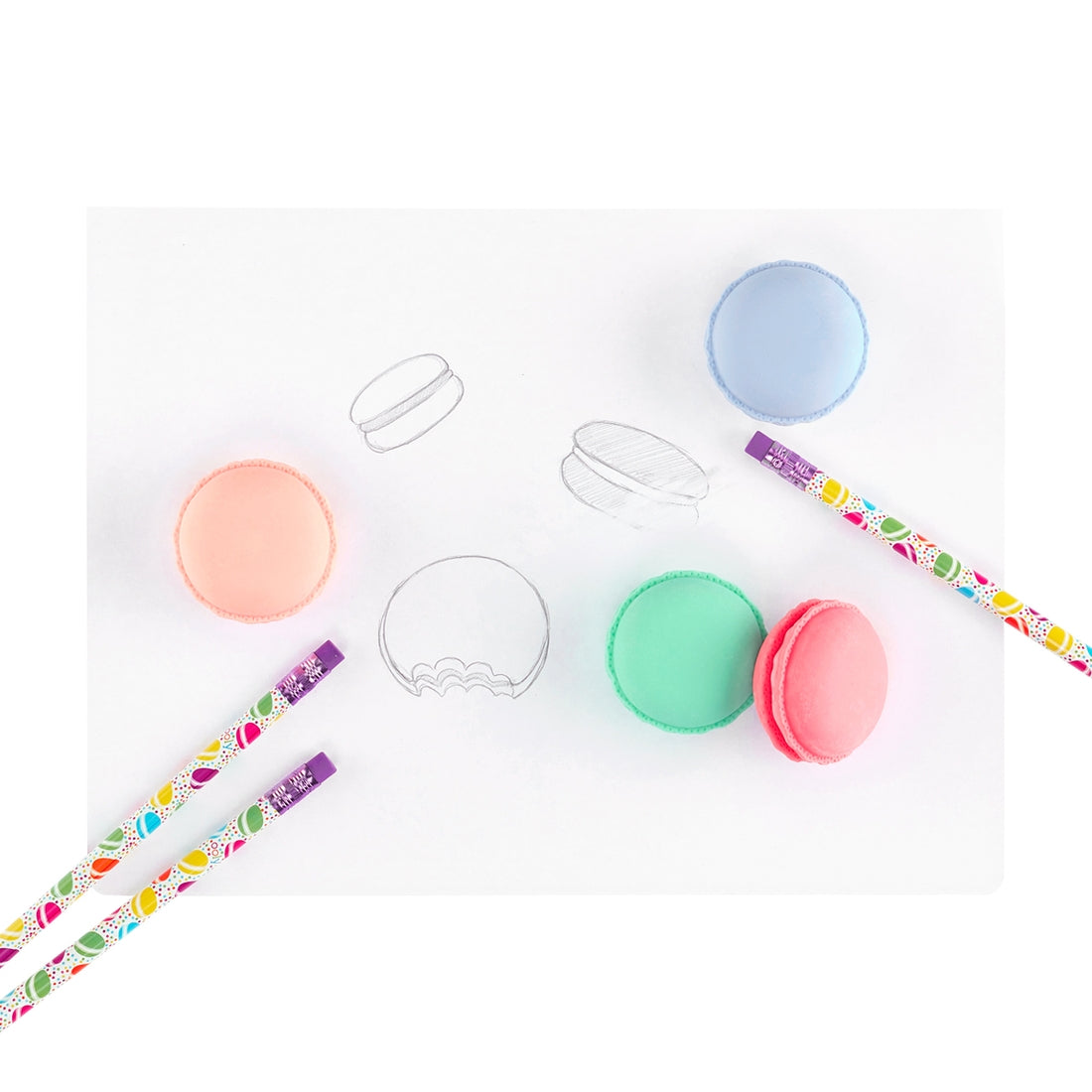 OOLY Le Macaron Patisserie Scented Eraser - Set of 5