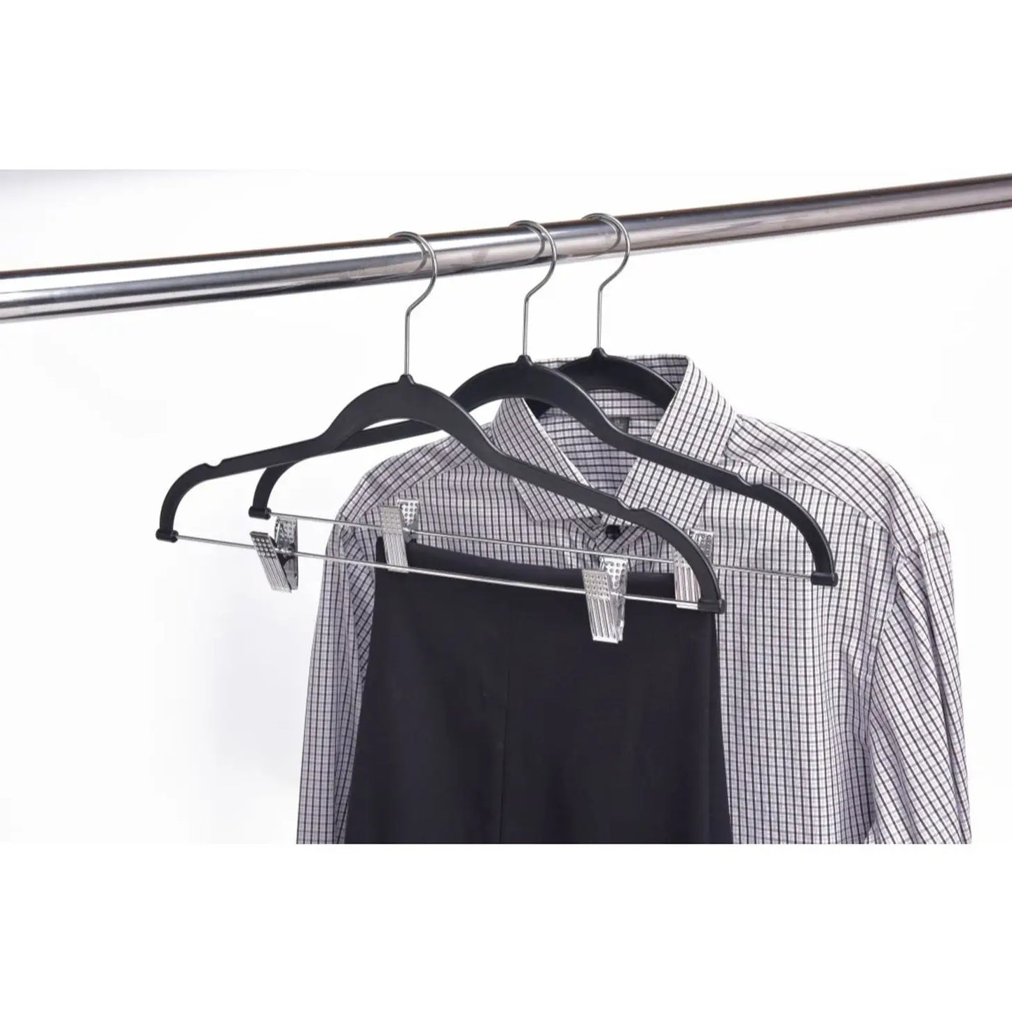 Black Plastic Budget Friendly Quality Hangers - Set of 10 Hangers
