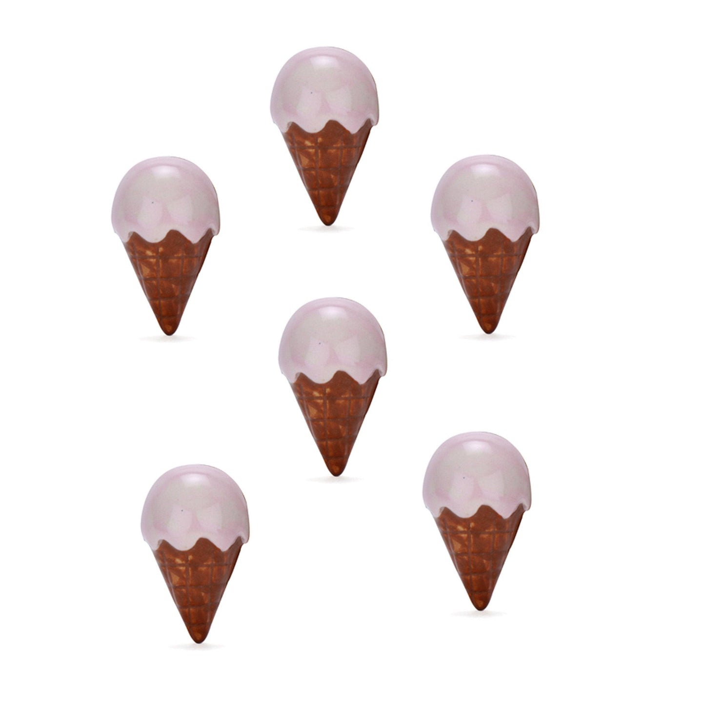 Ice Cream Ceramic Knobs - Set of 6