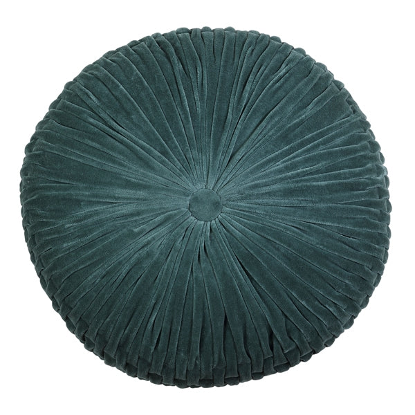 Velvet Round Handmade Pillow, Evergreen by Casa Amarosa