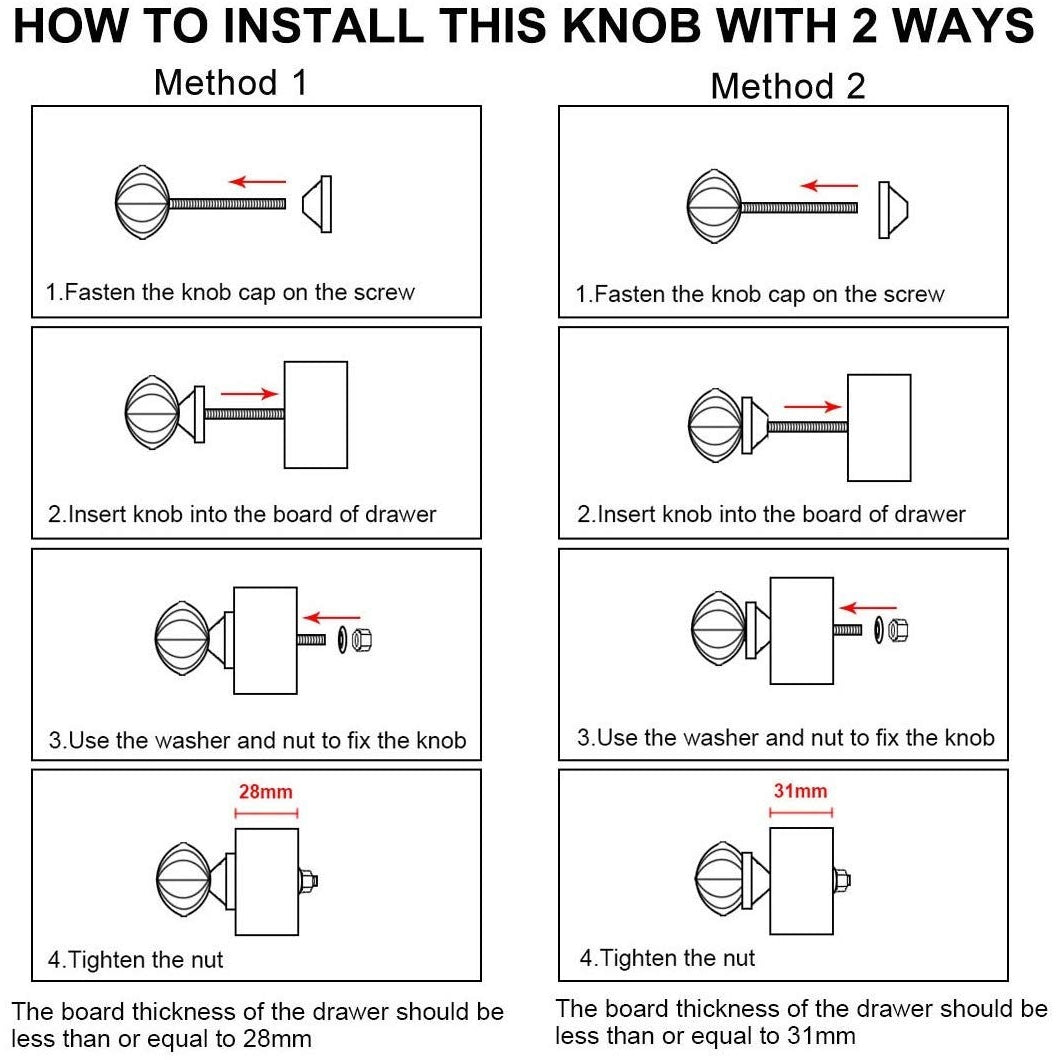 Pink Hexagon Marble Knobs - Set of 6