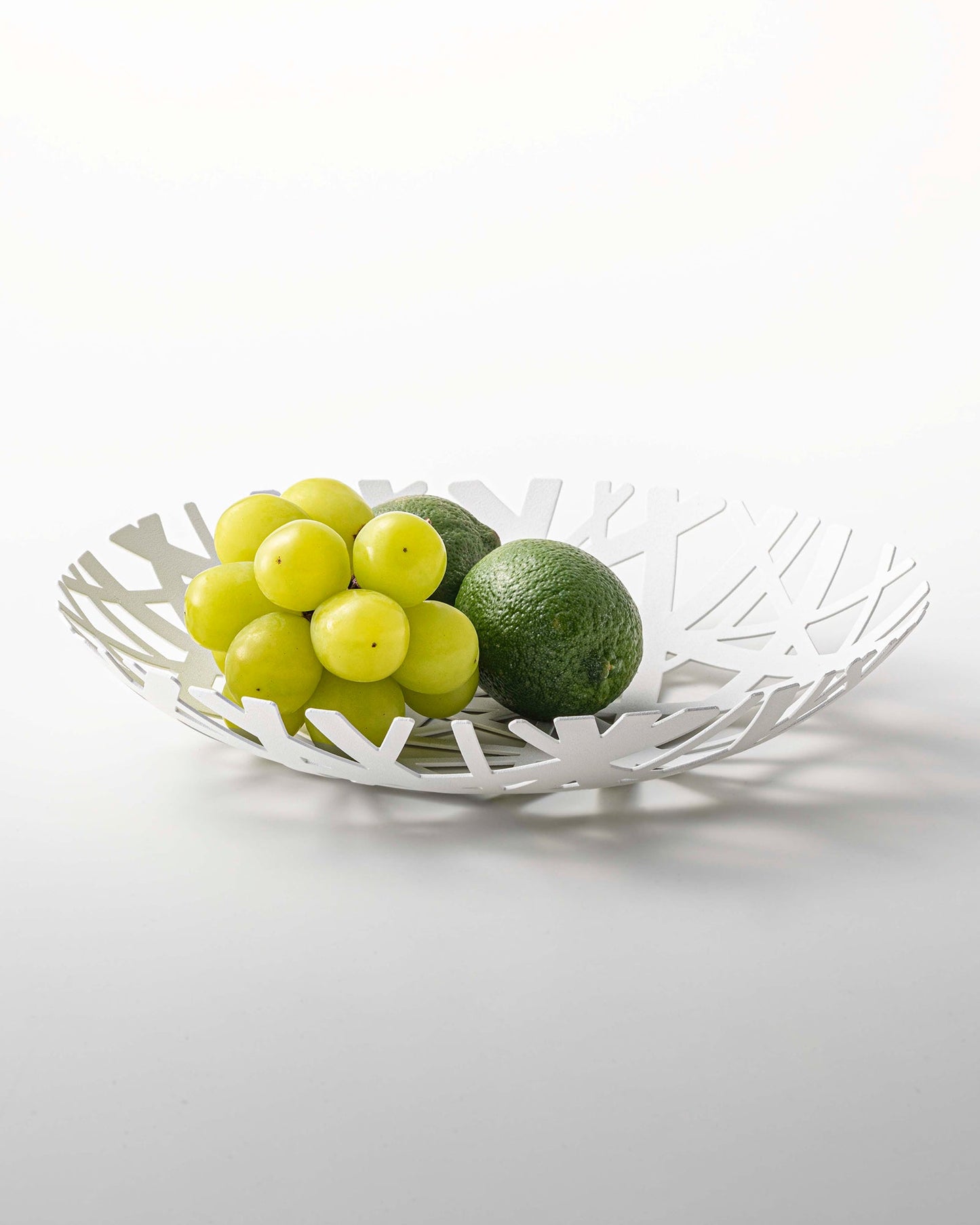 Tower Steel Fruit Bowl in White