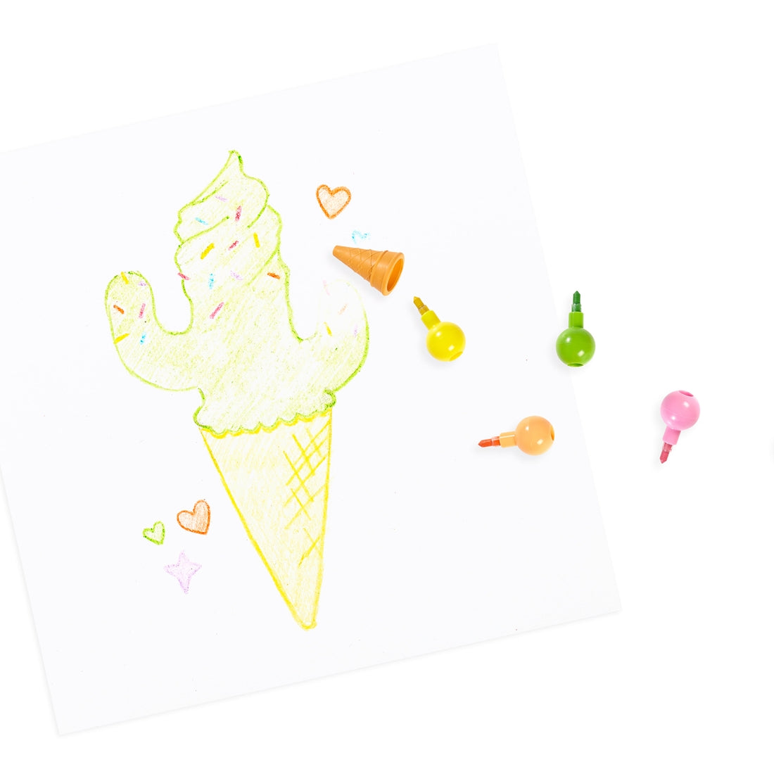 OOLY Rainbow Scoops Vanilla Scented Stacking Erasable Crayons