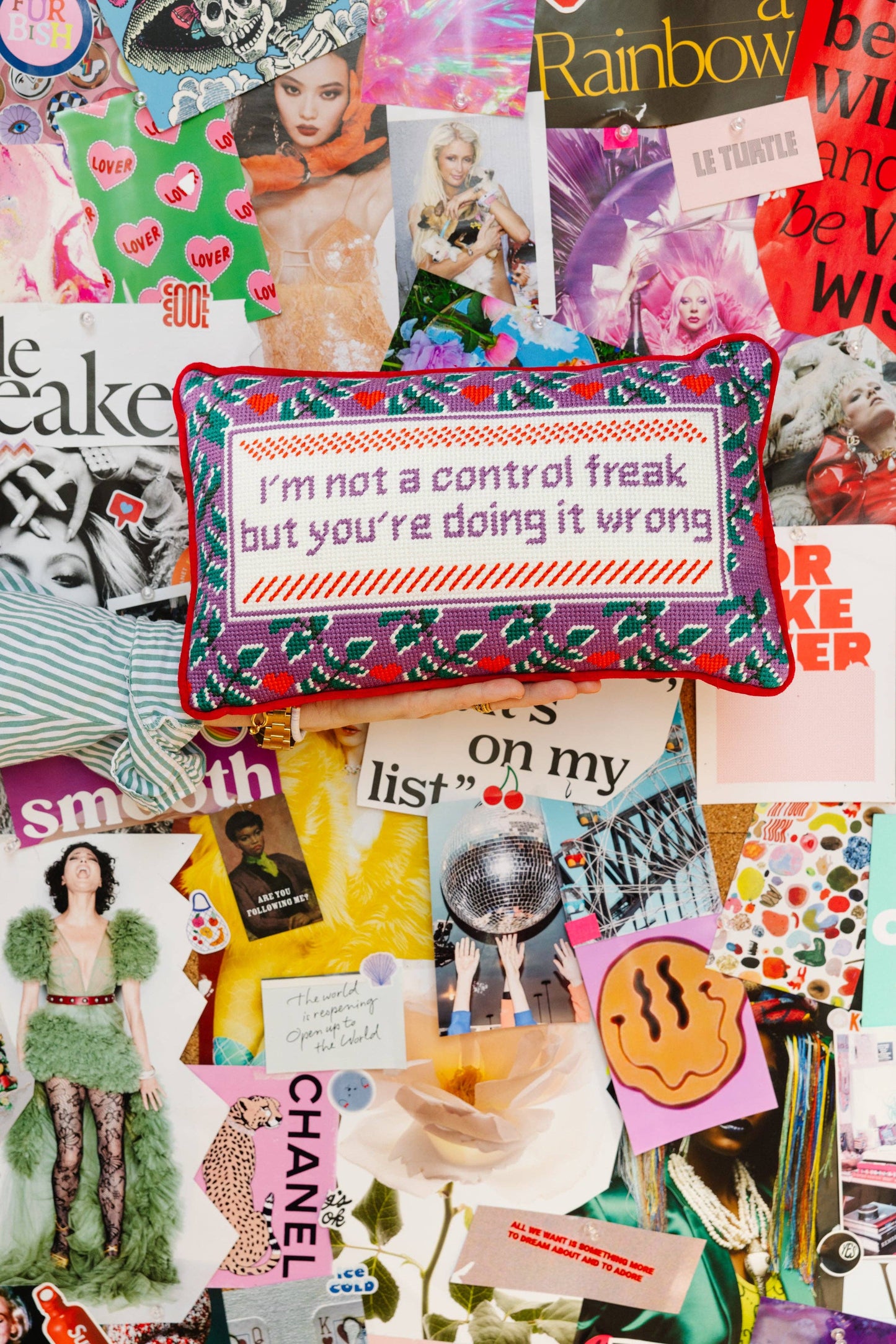 I'm not a Control Freak but you're doing it wrong Needlepoint Pillow by Furbish