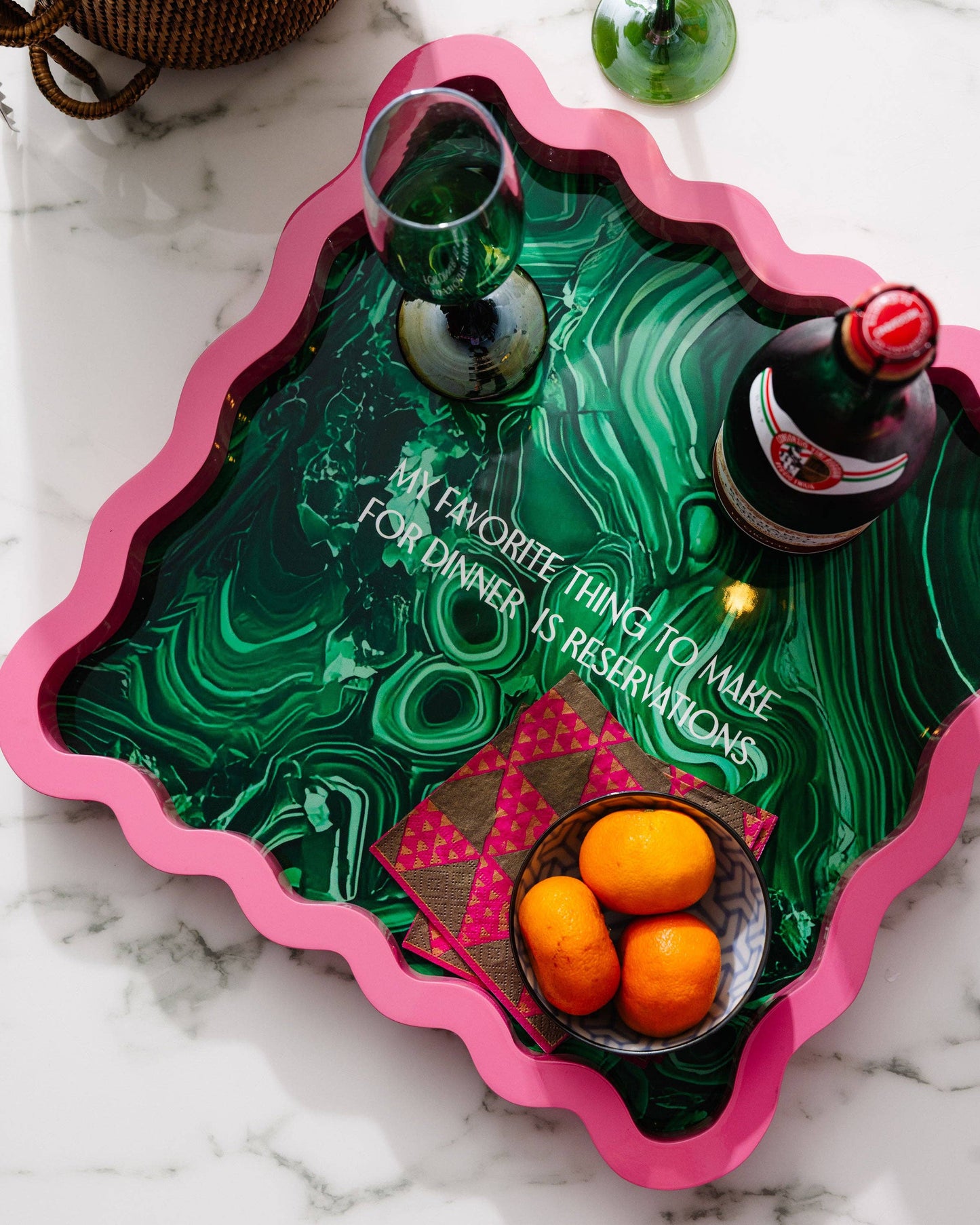 My Favorite Thing to Make for Dinner is Reservations Large Lacquer Tray