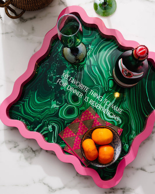 My Favorite Thing to Make for Dinner is Reservations Large Lacquer Tray