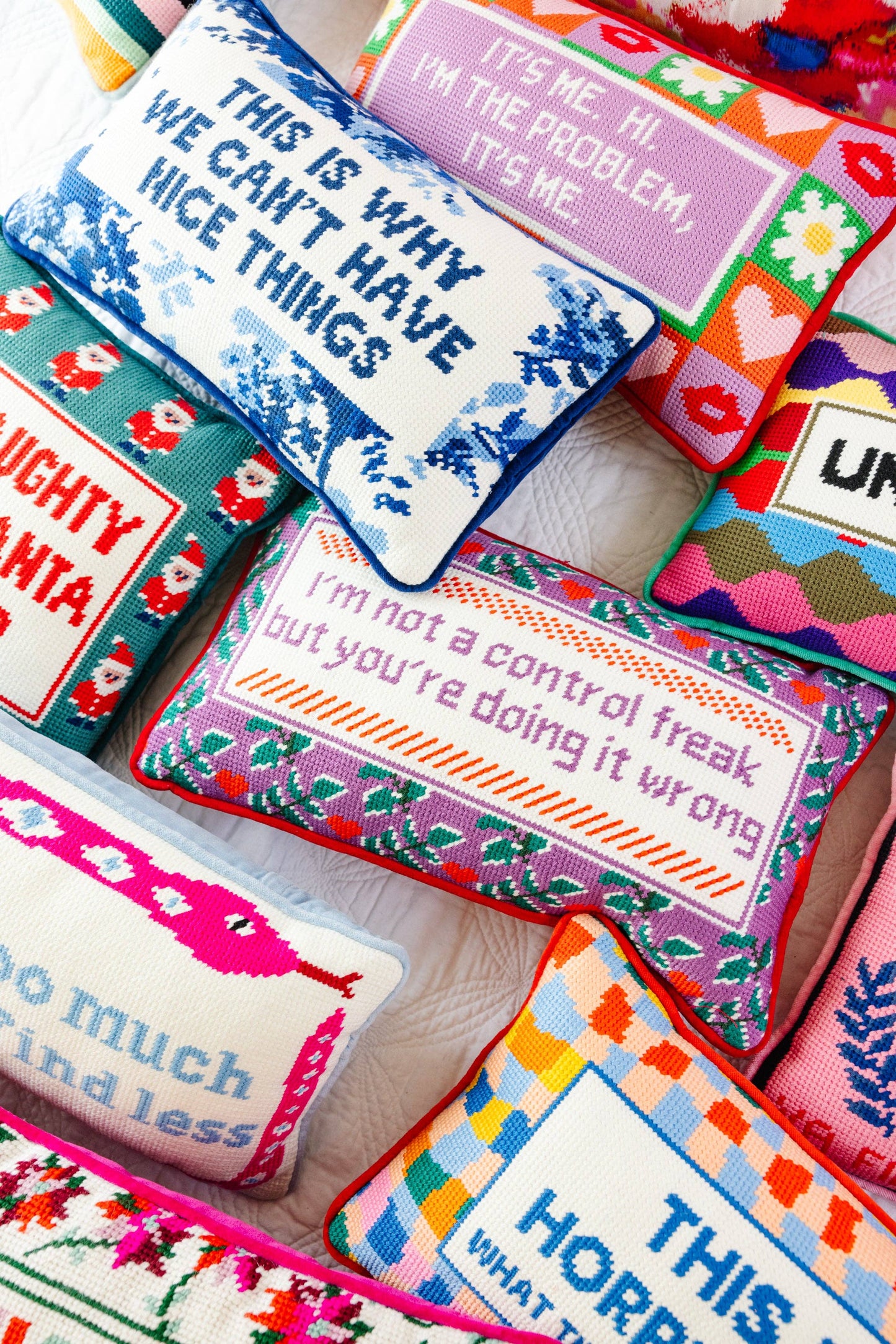 I'm not a Control Freak but you're doing it wrong Needlepoint Pillow by Furbish