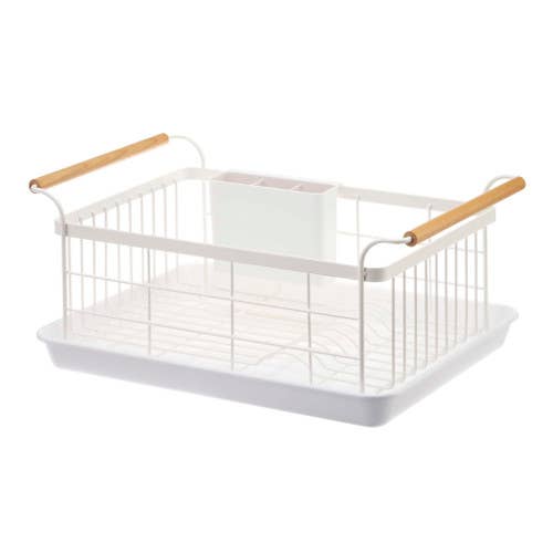 Tosca Dish Drainer Rack in White/Natural